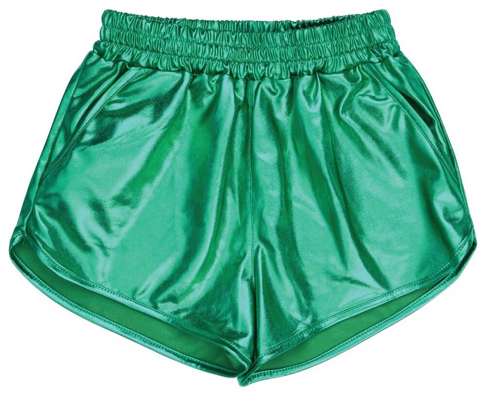 NEW ISCREAM kid's metallic pull-on shorts in green